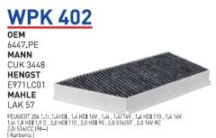 WUNDER WPK402 POLEN  FİLTRESİ - PEUGEOT 206