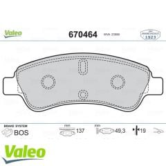 VALEO 670464 ÖN BALATA P206 00- P207 06- P208 12- P307 03-PARTNER