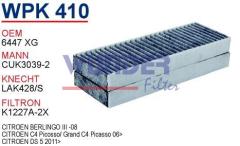 WUNDER WPK410 POLEN FİLTRESİ - CITROEN BERLiNGO III Y.M 08- (KARB
