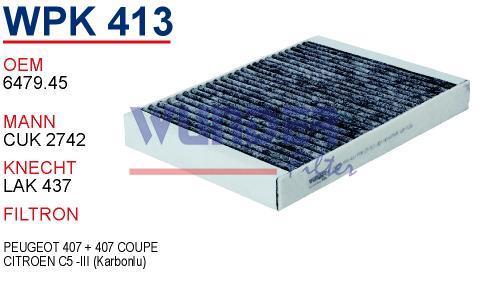 WUNDER WPK413 POLEN FİLTRESİ - CITROEN C5 -III KARBONLU
