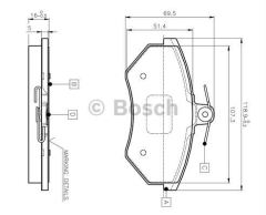Bosch 986460943 Fren Balatası Ön Golf Iıı 1991 Sonrası Golf Iv 1997 Sonrası Passat