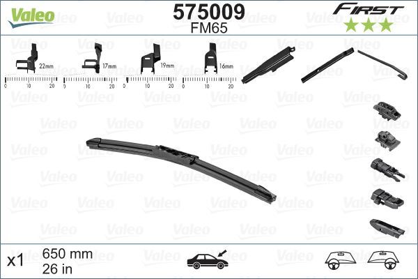 Valeo 575009 Valeo First Multıconnection Flat Blade Fm65×1 650 Mm