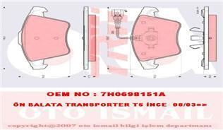 Trw Gdb1556 Fren Balatası Ön Fişli Transporter T5 2003 Sonrası 17 Jant