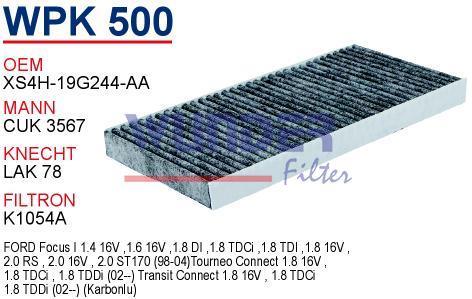 WUNDER WPK500 POLEN FİLTRESİ - FORD FOCUS 98 - CONNECT