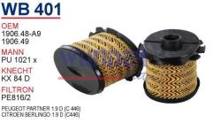 WUNDER WB401 MAZOT FİLTRESİ - PEUGEOT PARTNER 1.9 D (C 446)