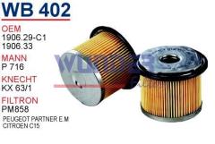WUNDER WB402 MAZOT FİLTRESİ - PEUGEOT PARTNER E.M