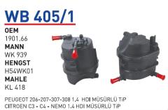 WUNDER WB405/1 MAZOT FİLTRESİ - PEUGEOT 206-207-307-308 1.4 HDI M