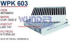 WUNDER WPK603 POLEN FİLTRESİ - ALFA 147-156 iKiLi (KARBONLU)