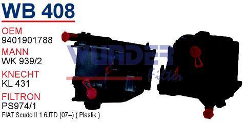 WUNDER WB408 MAZOT FİLTRESİ - VOLVO S 40 - V 50 1.6 D