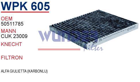 WUNDER WPK605 POLEN FİLTRESİ - ALFA GİULİETTA (KARBONLU)