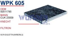 WUNDER WPK605 POLEN FİLTRESİ - ALFA GİULİETTA (KARBONLU)