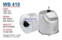 WUNDER WB410 MAZOT  FİLTRESİ - PEUGEOT 207-208-308-508-3008-4008-