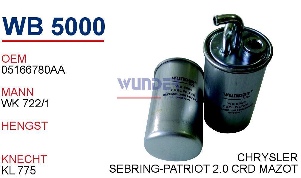 WUNDER WB5000 MAZOT FİLTRESİ - CHRYSLER-SEBRING-COMPASS-PATRİOT-