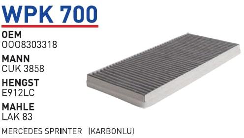 WUNDER WPK700 POLEN FİLTRESİ - MERCEDES SPRiNTER (901-902-903-904