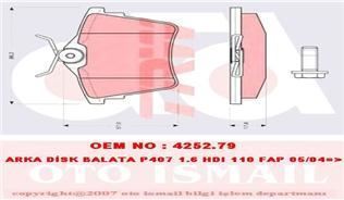 Trw Gdb1596 Fren Balatası Arka 407 2004 Sonrası 607 2000 Sonrası / C5 08-