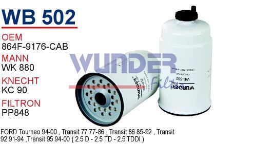 WUNDER WB502 MAZOT FİLTRESİ - FORD TRANSiT M 12