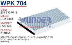 WUNDER WPK704 POLEN FİLTRESİ - MERCEDES 203 KASA C - CLK KLASS (K