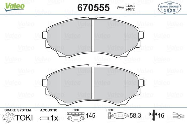 VALEO 670555 ÖN BALATA RANGER 2.5TD (02-06) 2.5TDCİ 06=- 3.0TDCİ