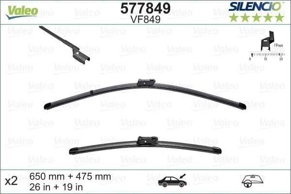 Valeo 577849 Silecek Ön Komple 2F45 F46 14-18 Bm