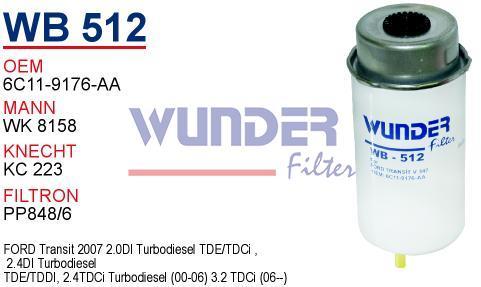 WUNDER WB512 MAZOT FİLTRESİ - FORD TRANSiT V 347