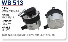 WUNDER WB513 MAZOT FİLTRESİ - VOLVO S40 1,6 DİZEL (UFİ TİP OLAN)