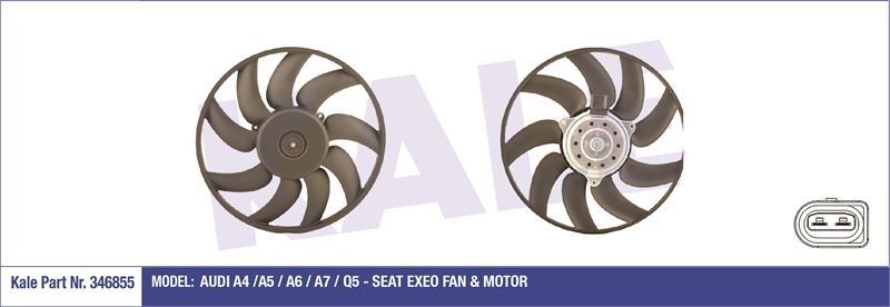 Kale 346855 Fan Motoru A4 2007 Sonrası 1.8 Tfsı 2.0 Tdı 2.0 Tfsı 3.0 Tdı A