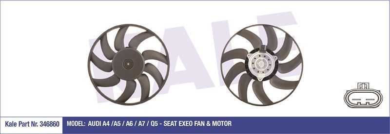 Kale 346860 Fan Motoru A4 2007 Sonrası 1.8 Tfsı 2.0 Tdı 2.0 Tfsı  3.0 Tdı