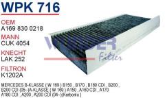 WUNDER WPK716 POLEN  FİLTRESİ - MERCEDES A KLASSE(W169)- B KLASSE