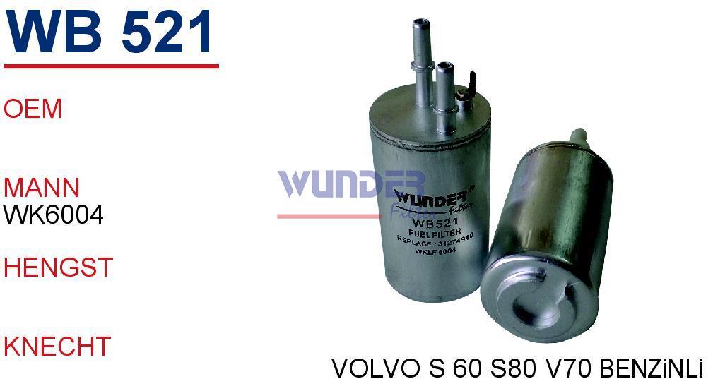 WUNDER WB521 MAZOT FİLTRESİ - S60 II/V60 , S80 II , XC60 , V70 II
