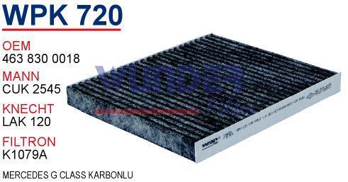 WUNDER WPK720 POLEN  FİLTRESİ - MERCEDES G KLASSE(W 461/463) 89 -