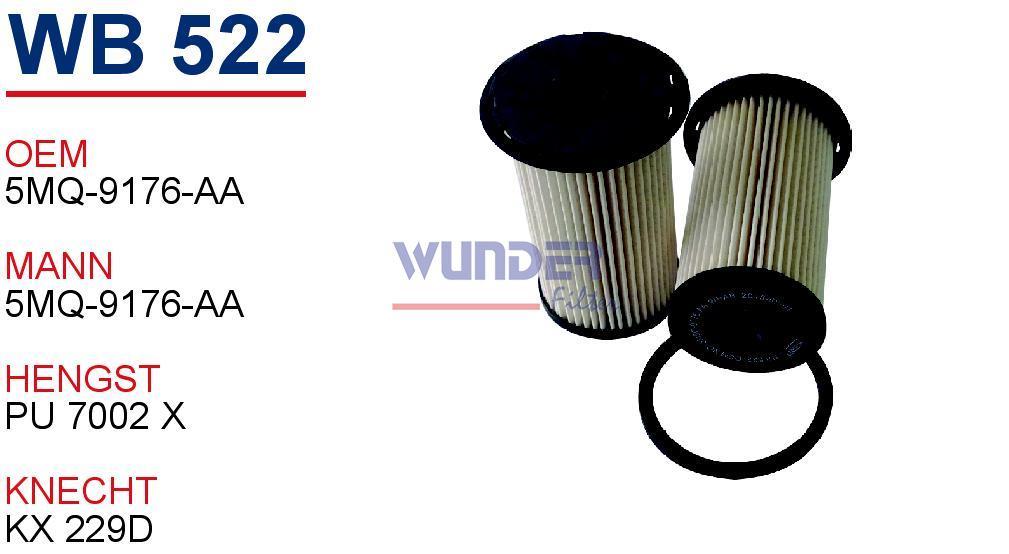 WUNDER WB522 MAZOT FİLTRESİ - FOCUS II 1.8 TDCİ, FOCUC C-MAX , MO
