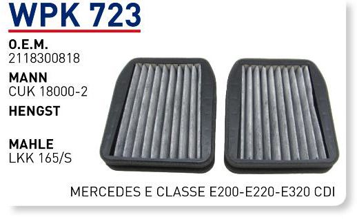 WUNDER WPK723 POLEN FİLTRESİ - MERCEDES ECLASSEE200-E220-E320 CDİ
