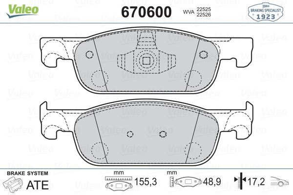 VALEO 670600 ÖN BALATA CLIO IV 0.9 TCE-1.2-1.5DCI 12=- DACIA DUST
