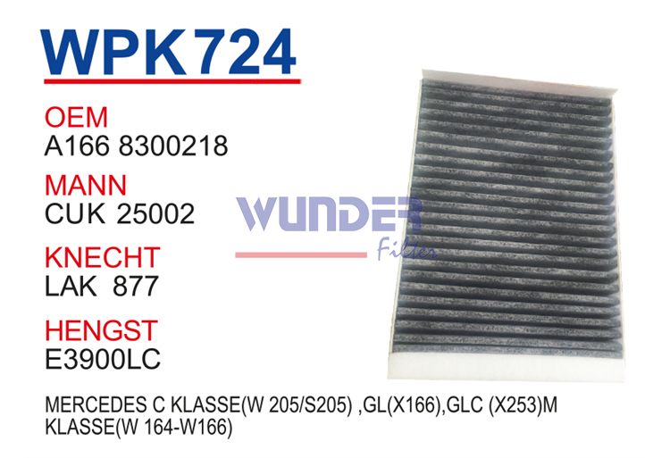 WUNDER WPK724 POLEN FİLTRESİ - MERCEDES C KLASSE(W 205/S205) ,GL(
