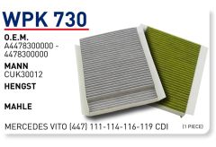 WUNDER WPK730 POLEN FİLTRESİ - MERCEDES VİTO (447) 111-114-116-11