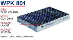 WUNDER WPK801 POLEN FİLTRESİ - RENAULT CLiO II - KANGOO