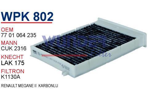 WUNDER WPK802 POLEN FİLTRESİ - RENAULT MEGANE II