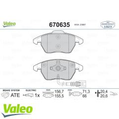 VALEO 670635 ÖN BALATA FİŞLİ CADDY III 04=- GOLF IV V VI 97=- JET