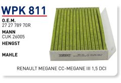 WUNDER WPK811 POLEN FİLTRESİ - RENAULT MEGANE CC-MEGANE III 1,5 D