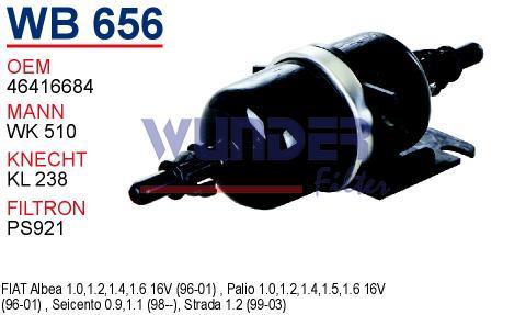 WUNDER WB656 BENZIN  FİLTRESİ - FİAT ALBEA PALİO SİENA TIRNAKLI