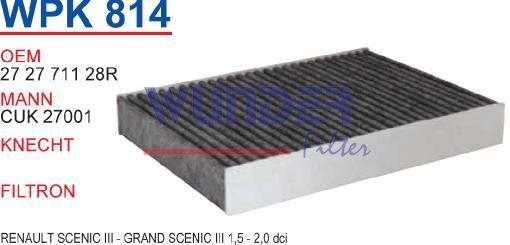 WUNDER WPK814 POLEN FİLTRESİ - RENAULT SCENİC III - GRAND SCENIC