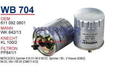 WUNDER WB704 MAZOT FİLTRESİ - MERCEDES SPRiNTER 413 CDI-ViTO I (1