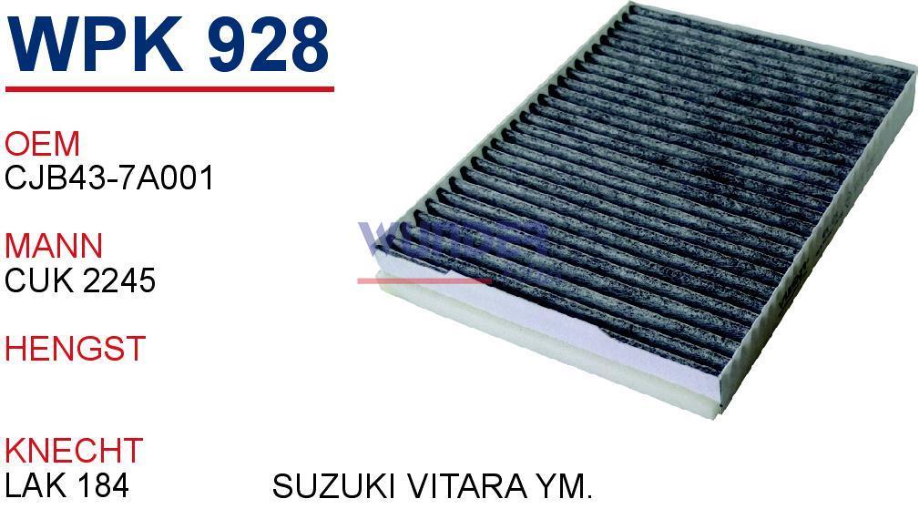 WUNDER WPK928 POLEN  FİLTRESİ - SUZUKI GRAND VITARA