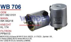 WUNDER WB706 MAZOT FİLTRESİ - MERCEDES SPRiNTER 413CDI-VANEO 1.7C