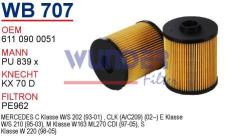 WUNDER WB707 MAZOT FİLTRESİ - MERCEDES 202 CDI-220 CDI-ML 270 CDI