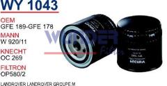 WUNDER WY1043 YAĞ FİLTRESİ - ROVER MONTEGO- ROVER200-400-600-800