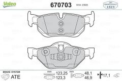 VALEO 670703 ARKA BALATA BMW E81 (06-12) E87 (03-12)) E82 09=-E88