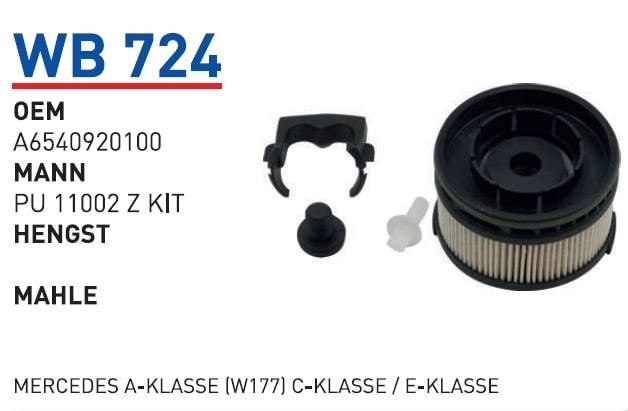 WUNDER WB724 MAZOT FİLTRESİ - MERCEDES A-KLASSE(W177) C-KLASSE/ E