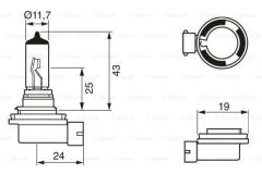 Bosch 1987301339 Ampul Pgj19-2 Pure Lıght 12V H11