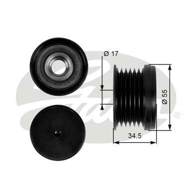 Gates Oap7090 Alternatör Kasnağı Golf V Vı Jetta Passat / Ibıza L